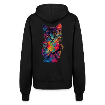 Katze - Frauen Kapuzenjacke - Schwarz - Hinten - Maraike (178cm)
