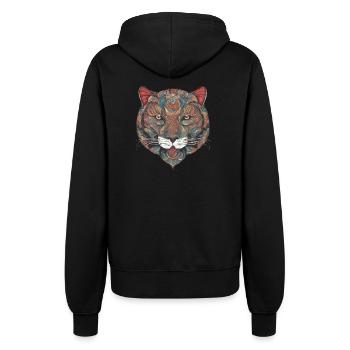 tigre lion animal peinture sophistiqué vêtement - Veste à capuche Femme - noir - Dos - Maraike (178cm)