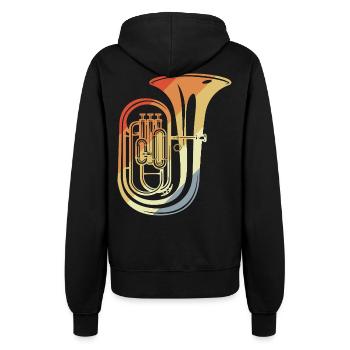 90er Jahre Tuba Skizze - Frauen Kapuzenjacke - Schwarz - Hinten - Maraike (178cm)