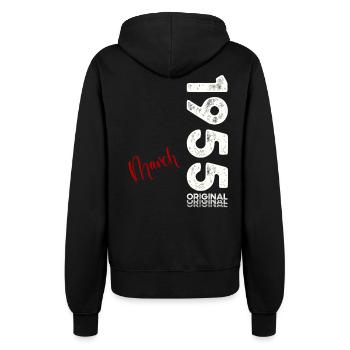 70. Geburtstag Geschenk Mann Vintage März 1955 - Frauen Kapuzenjacke - Schwarz - Hinten - Maraike (178cm)
