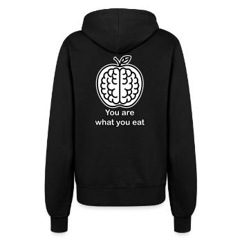 Apple Brain - Du bist, was du isst design - Frauen Kapuzenjacke - Schwarz - Hinten - Maraike (178cm)