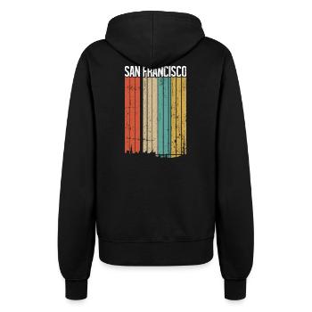Die Regenbogen-Skyline von San Francisco - Frauen Kapuzenjacke - Schwarz - Hinten - Maraike (178cm)