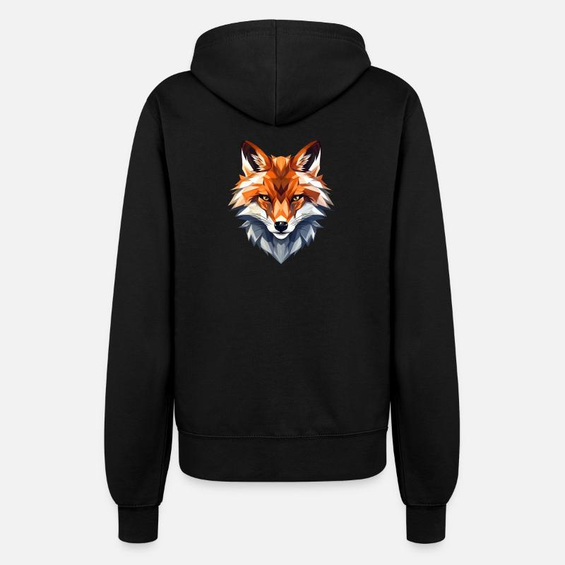 Fox Vector Face - Women’s Hooded Jacket - black