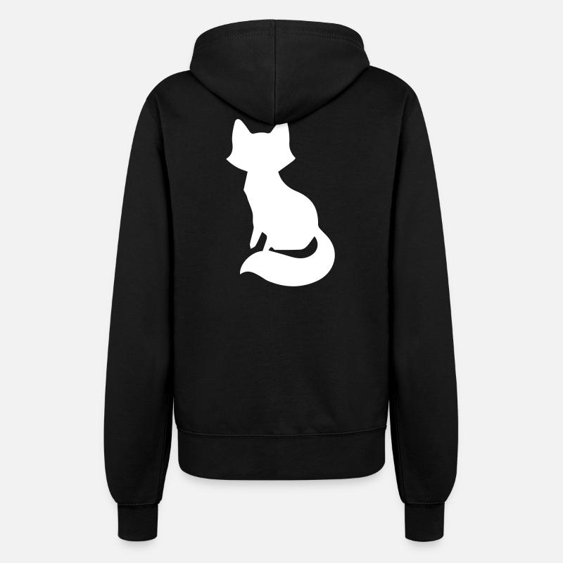 Conception ludique de la silhouette du renard - Veste à capuche Femme - noir