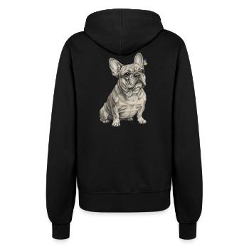 Bulldog mit Schmetterling akzent - Frauen Kapuzenjacke - Schwarz - Hinten - Maraike (178cm)