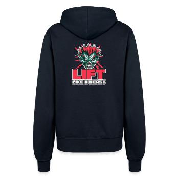Heben Sie wie ein Biest - Frauen Kapuzenjacke - Navy - Hinten - Maraike (178cm)