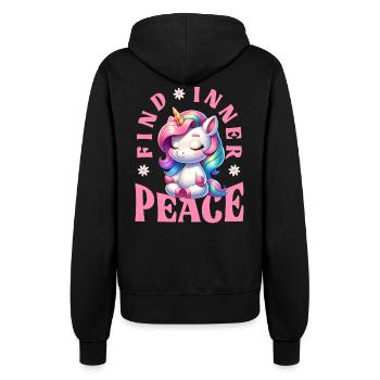 Find Inner Peace Unicorn Yoga - Women’s Hooded Jacket - black - Back - Maraike (178cm)