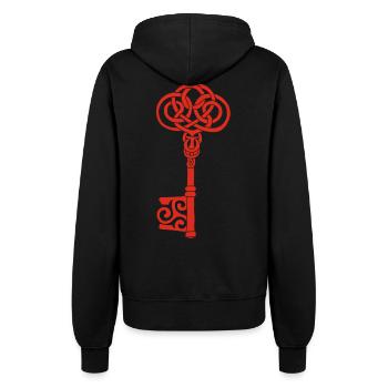 Red Celtic Key - Women’s Hooded Jacket - black - Back - Maraike (178cm)