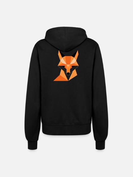 Geometrischer Fuchsdigitaldruck - Frauen Kapuzenjacke - Schwarz