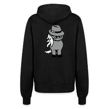 Cheval Gangster Chapeau Lunettes de soleil Criminal Cool - Veste à capuche Femme - noir - Dos - Maraike (178cm)