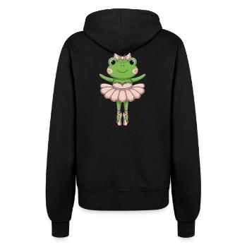 Ballettfrosch im rosa Tutu - Frauen Kapuzenjacke - Schwarz - Hinten - Maraike (178cm)