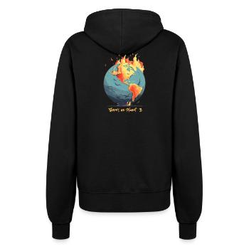 Die Welt Brennt - Frauen Kapuzenjacke - Schwarz - Hinten - Maraike (178cm)