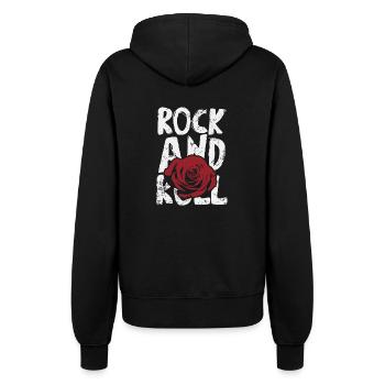 Rock and Roll – rock rose - Women’s Hooded Jacket - black - Back - Maraike (178cm)