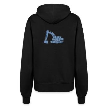 Baggerfahrer Silhouette - Baugeräteführer - Frauen Kapuzenjacke - Schwarz - Hinten - Maraike (178cm)