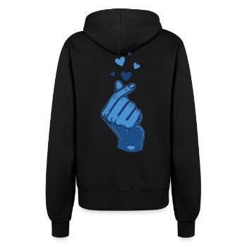 Kpop Koreanische Musik Blue Finger Heart Love - Frauen Kapuzenjacke - Schwarz - Hinten - Maraike (178cm)