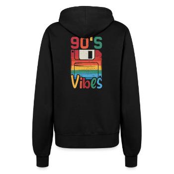 90s Vibes Cassette Retro - Women’s Hooded Jacket - black - Back - Maraike (178cm)