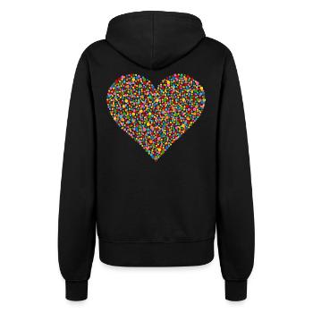 Konfetti Herz - Frauen Kapuzenjacke - Schwarz - Hinten - Maraike (178cm)