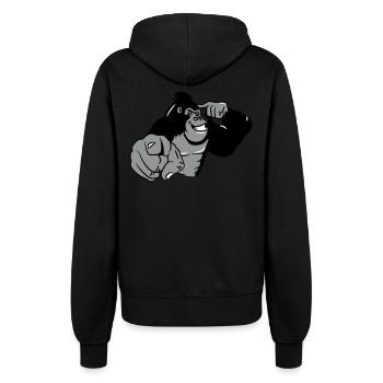 Gorilla vogel zeigen - Frauen Kapuzenjacke - Schwarz - Hinten - Maraike (178cm)