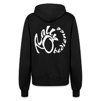 Rally Obedience Design für Hundesport mit Hund - Frauen Kapuzenjacke - Schwarz - Hinten - Maraike (178cm)