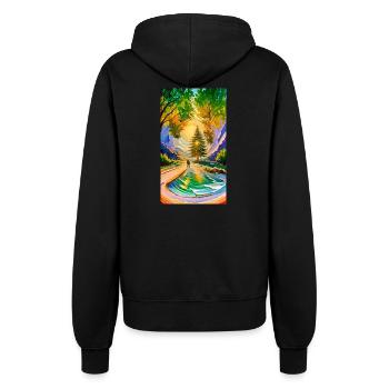 Lebendige Naturwanderung Malerei Vibrant Nature - Frauen Kapuzenjacke - Schwarz - Hinten - Maraike (178cm)