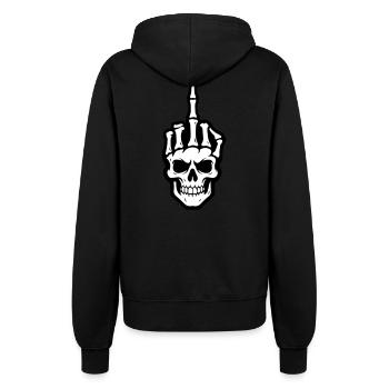 Skelett Mittelfinger - Frauen Kapuzenjacke - Schwarz - Hinten - Maraike (178cm)