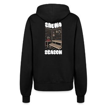 Saison du sauna - Sauna - Dicton - Veste à capuche Femme - noir - Dos - Maraike (178cm)