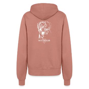 Rottweiler Maman Chien Chien Rottie Wilsigns - Veste à capuche Femme - rose poudré - Dos - Maraike (178cm)