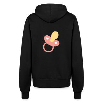 Concept de cadeau pour la naissance de bébé en 2026 - Veste à capuche Femme - noir - Dos - Maraike (178cm)