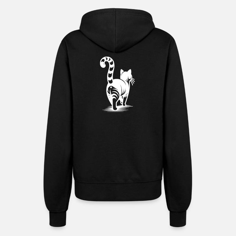 Pretty cat silhouette Simple and elegant - Women’s Hooded Jacket - black