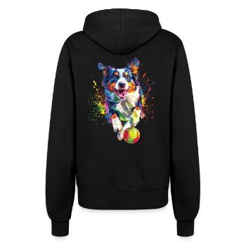 Australischer Schäferhund - Frauen Kapuzenjacke - Schwarz - Hinten - Maraike (178cm)