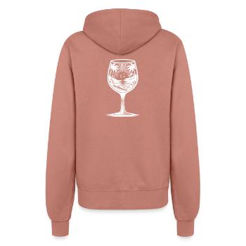 Verre à vin exotique coucher de soleil sur la plage à motif - Veste à capuche Femme - rose poudré - Dos - Maraike (178cm)