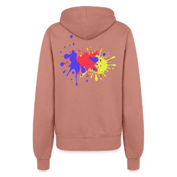 Bunte Farbflecken Geburtstagsgeschenk Trend - Frauen Kapuzenjacke - Altrosa - Hinten - Maraike (178cm)