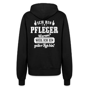 Ich bin Pfleger weil ich ein geiler Typ bin - Frauen Kapuzenjacke - Schwarz - Hinten - Maraike (178cm)