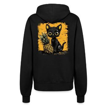 Ananas et chat - Veste à capuche Femme - noir - Dos - Maraike (178cm)