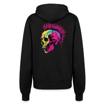 Horror Punk Zombie Mohawk - Women’s Hooded Jacket - black - Back - Maraike (178cm)