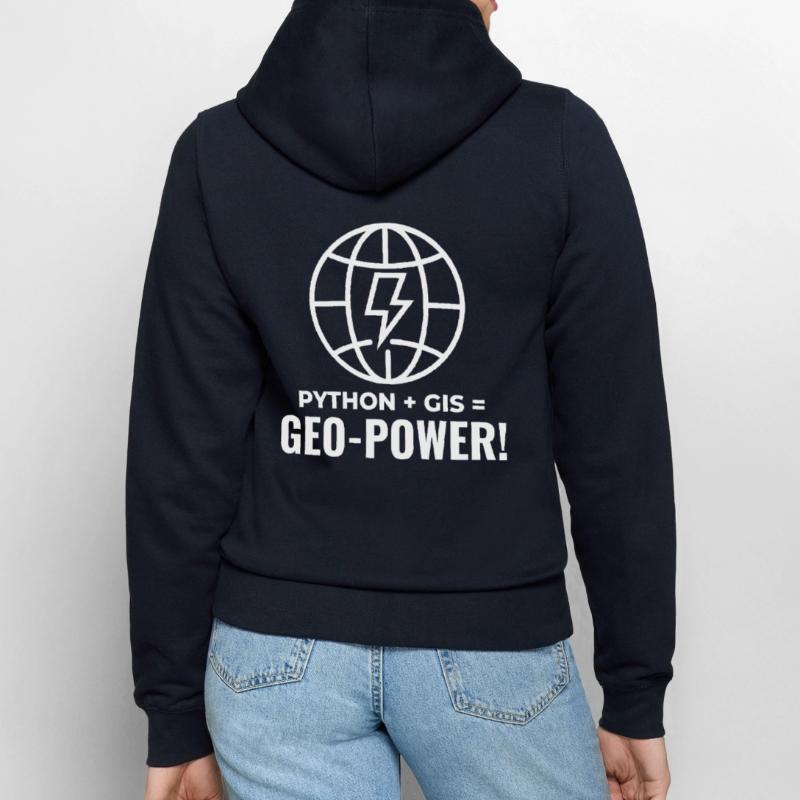 Python GIS Geo-Power Programmierung Geospatial Frauen Kapuzenjacke
