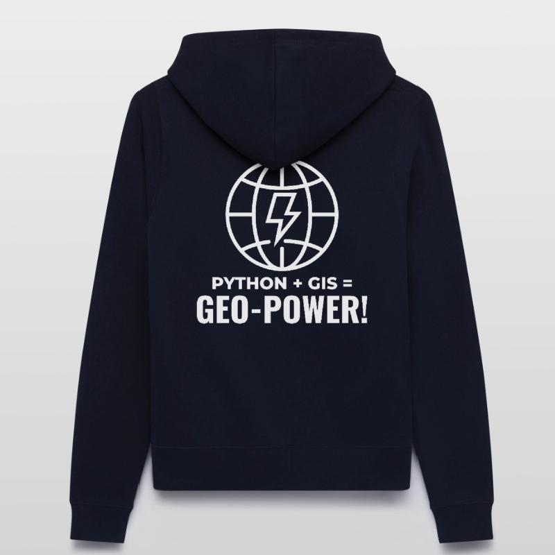 Python SIG Géo-Puissance Programmation Géospatial Veste à capuche Femme