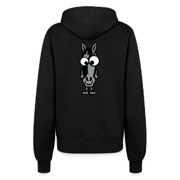 cheval animaux rigolo face cartoon horse - Veste à capuche Femme - noir - Dos - Maraike (178cm)