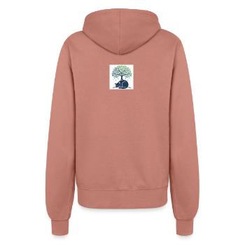Schläferkatze unter Baumwirbel - Frauen Kapuzenjacke - Altrosa - Hinten - Maraike (178cm)