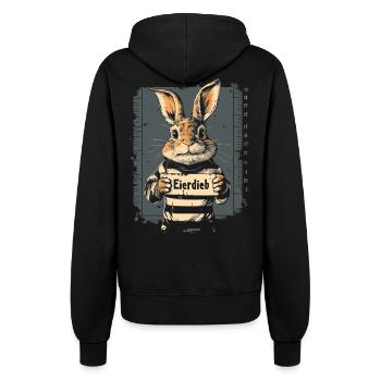 Hase Eierdieb Osterhase Mugshot Polizeifoto Ostern - Frauen Kapuzenjacke - Schwarz - Hinten - Maraike (178cm)