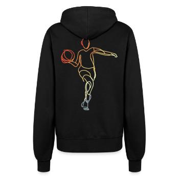Basketballspielerin Vintage - Frauen Kapuzenjacke - Schwarz - Hinten - Maraike (178cm)