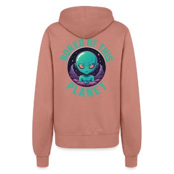 Gelangweilt von diesem Planeten. - Frauen Kapuzenjacke - Altrosa - Hinten - Maraike (178cm)