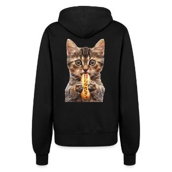Katze - Frauen Kapuzenjacke - Schwarz - Hinten - Maraike (178cm)