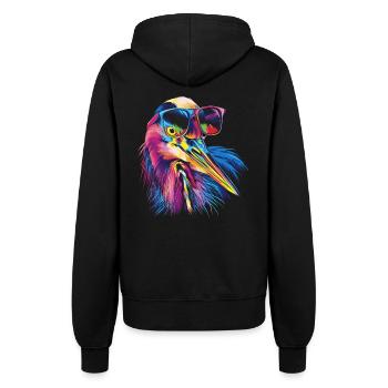 Reiher Vogel - Frauen Kapuzenjacke - Schwarz - Hinten - Maraike (178cm)