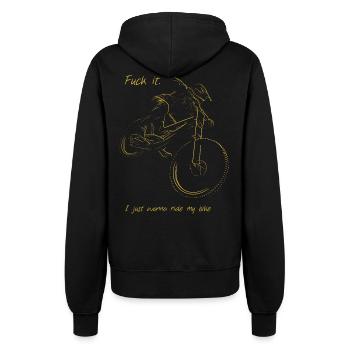 I just wanna Ride my Downhill Bike - Frauen Kapuzenjacke - Schwarz - Hinten - Maraike (178cm)