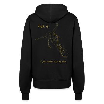 I just wann ride my dirtbike - Frauen Kapuzenjacke - Schwarz - Hinten - Maraike (178cm)