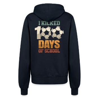 Ich habe 100 Tage Schule gekickt - Soccer Celebration - Frauen Kapuzenjacke - Navy - Hinten - Maraike (178cm)