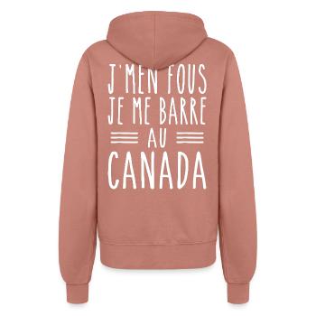 J'men fous je me barre au canada - Veste à capuche Femme - rose poudré - Dos - Maraike (178cm)