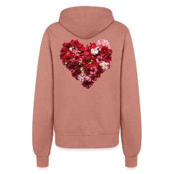 Herz aus roten Blüten - Leidenschaftliche Blumenpr - Frauen Kapuzenjacke - Altrosa - Hinten - Maraike (178cm)