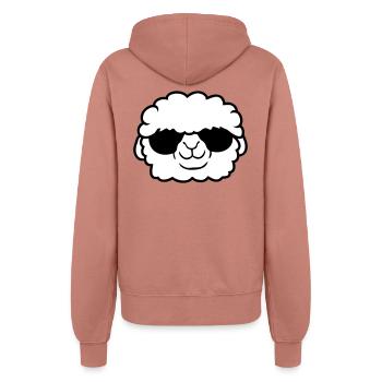 Schaf Sonnenbrille Party Schäfchen Lamm Cool Kopf - Frauen Kapuzenjacke - Altrosa - Hinten - Maraike (178cm)